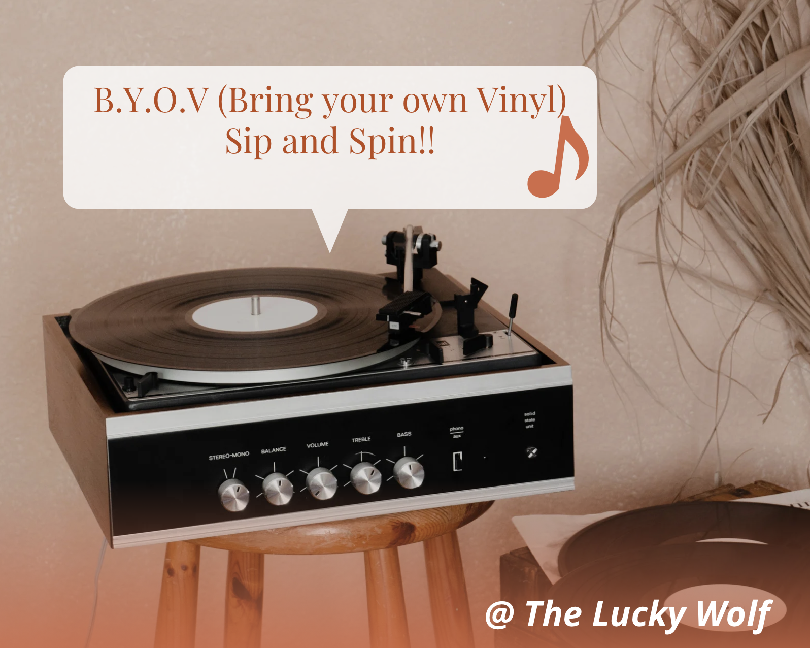 B.Y.O.V (Bring your own Vinyl) Sip and Spin!!